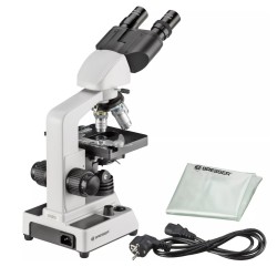 BRESSER Researcher Bino microscope with camera and permanent specimens