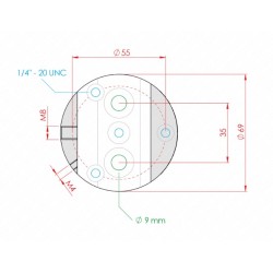 Baader V-Dovetail Clamp 70 mm avec une vis de serrage