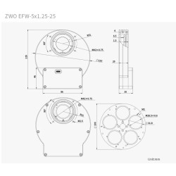 ZWO EFW roue à filtres électronique 5x1.25-25
