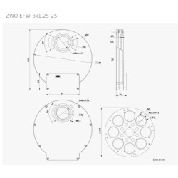 ZWO EFW electronic filter wheel 8x31-25