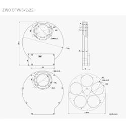 ZWO EFW roue à filtres électronique 5x2-25